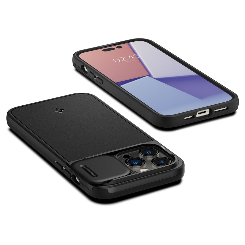 Spigen iPhone 14 Pro Max Optik Armor Mag Θήκη Σιλικόνης με Κάλυμμα για την Κάμερα και MagSafe - Black