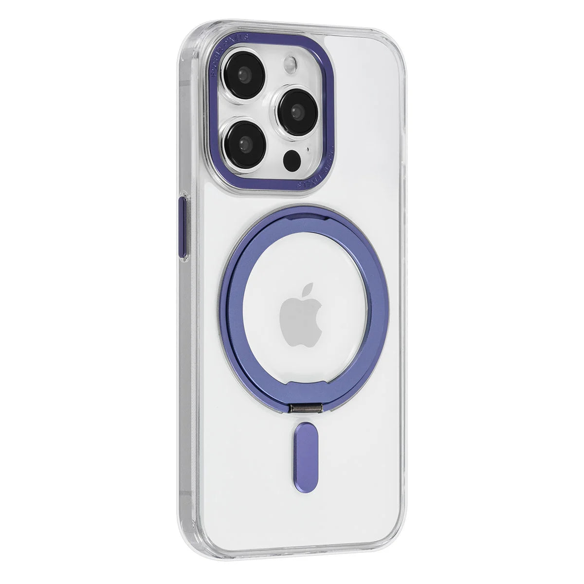 Tuniq iPhone 15 Pro - Σκληρή MagSafe Θήκη με Περιστρεφόμενο Δαχτυλίδι Συγκράτησης - Διάφανη / Μοβ