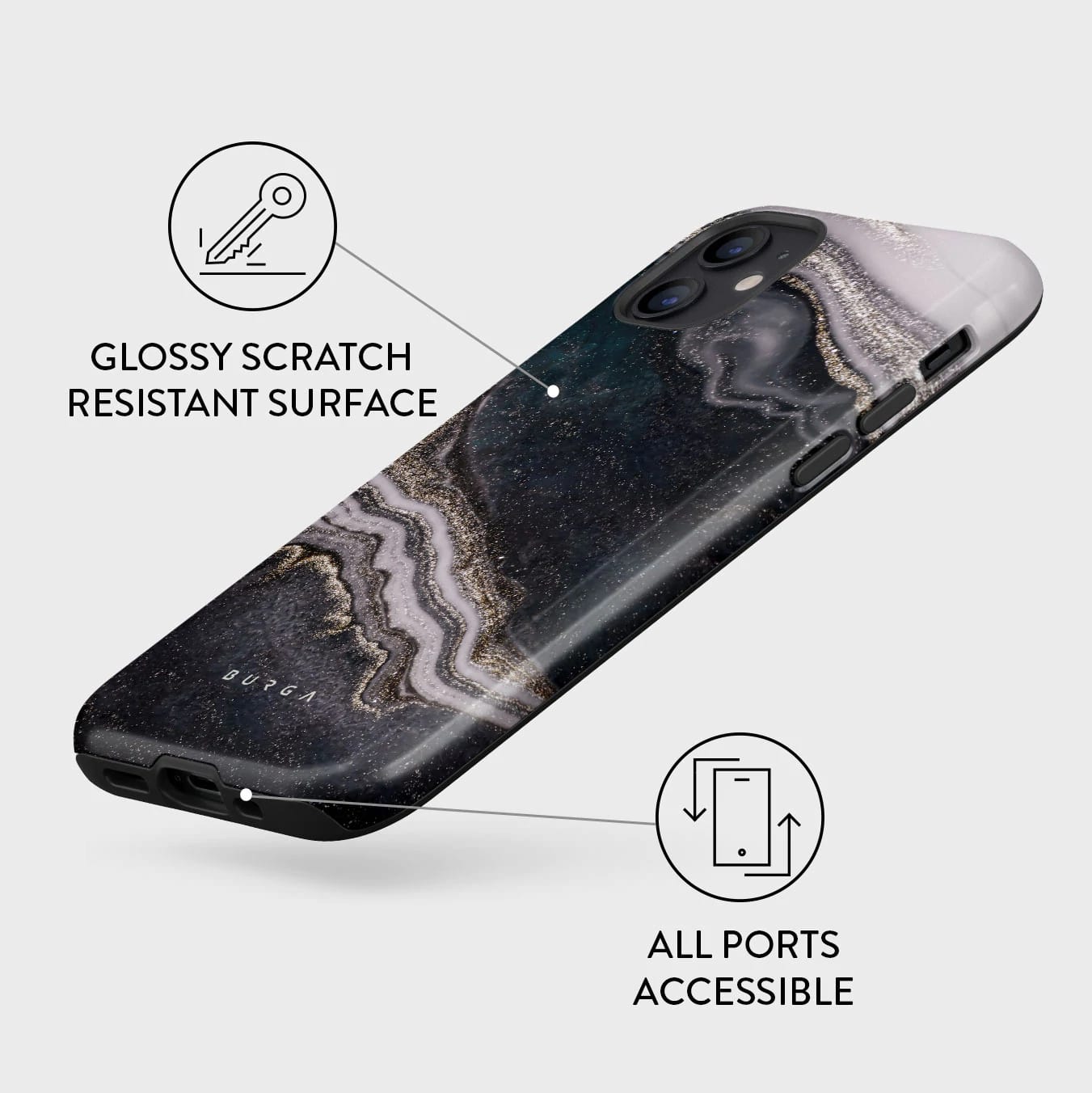 Burga iPhone 12 / 12 Pro Fashion Tough Σκληρή Θήκη - Magic Night