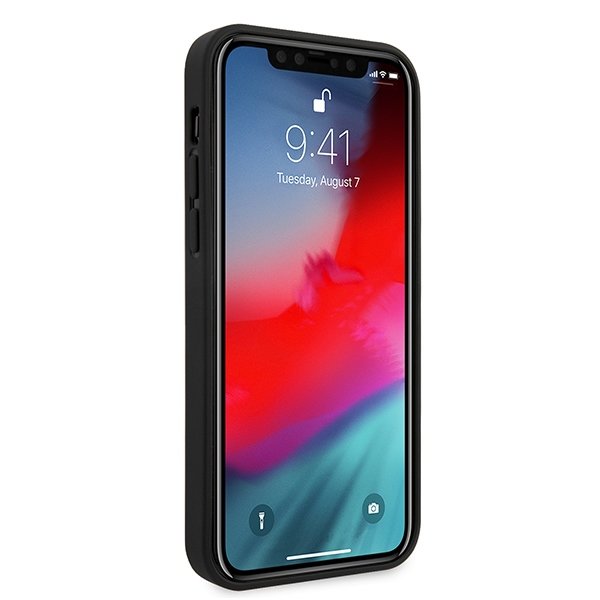 Guess iPhone 12 Pro Max Saffiano Σκληρή Θήκη με Πλαίσιο Σιλικόνης - Black - GUHCP12LVSATMLBK