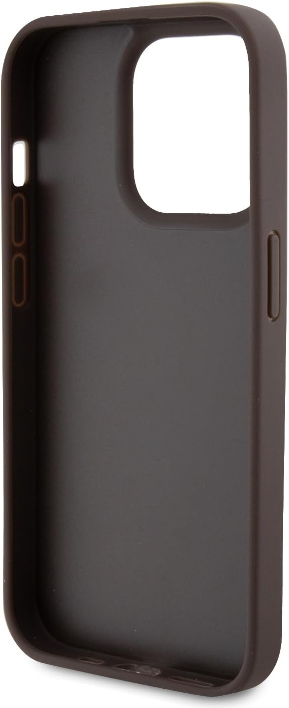 Guess iPhone 15 Pro - Crossbody 4G Metal Logo Θήκη με Επένδυση Συνθετικού Δέρματος και Λουράκι - Brown - GUHCP15LP4TDSCPW