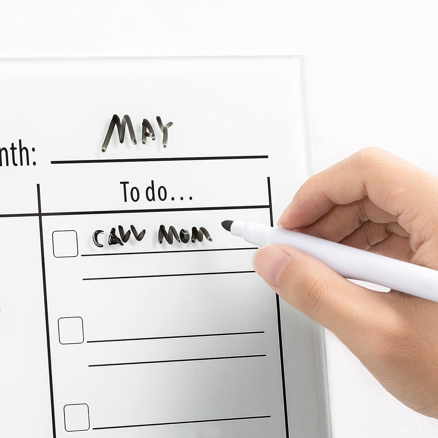 Navaris Μαγνητικός Γυάλινος Πίνακας Εβδομαδιαίου Χρονοδιαγράμματος - 90 x 60cm - White - 53998.02