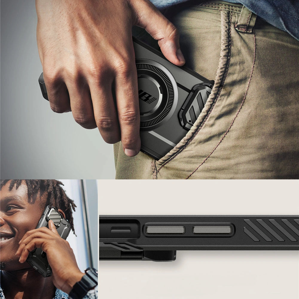 Supcase iPhone 16e UB XT Mag Σκληρή Θήκη με Ανοιγόμενο Κάλυμμα Κάμερας / Stand και Magsafe - Black