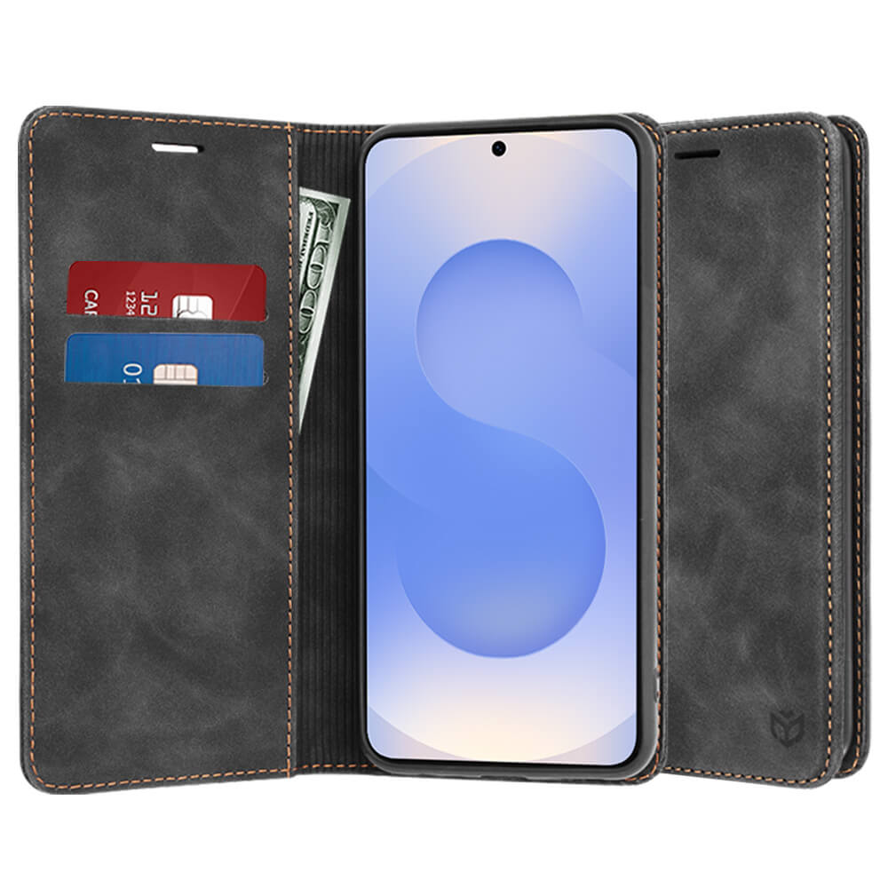 Techsuit Samsung Galaxy S25 - Confy Cover - Θήκη Πορτοφόλι από Δερματίνη με Stand - Black