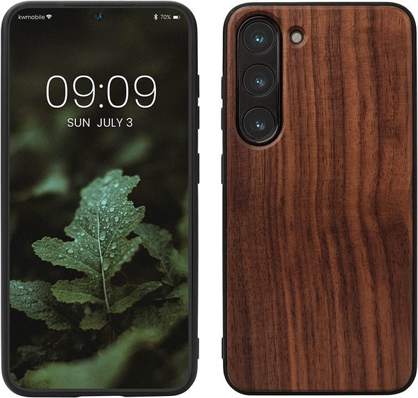 KW Samsung Galaxy S23 Θήκη από Φυσικό Ξύλο - Dark Brown - 60294.18
