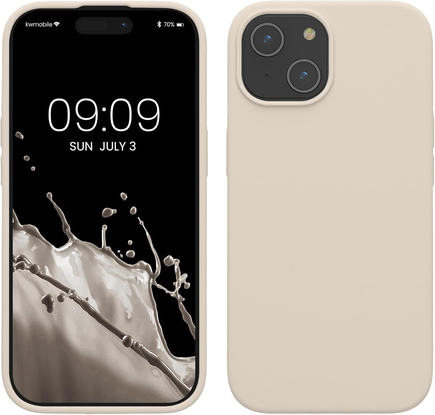 KW iPhone 15 Θήκη Σιλικόνης Rubberized TPU - Cream