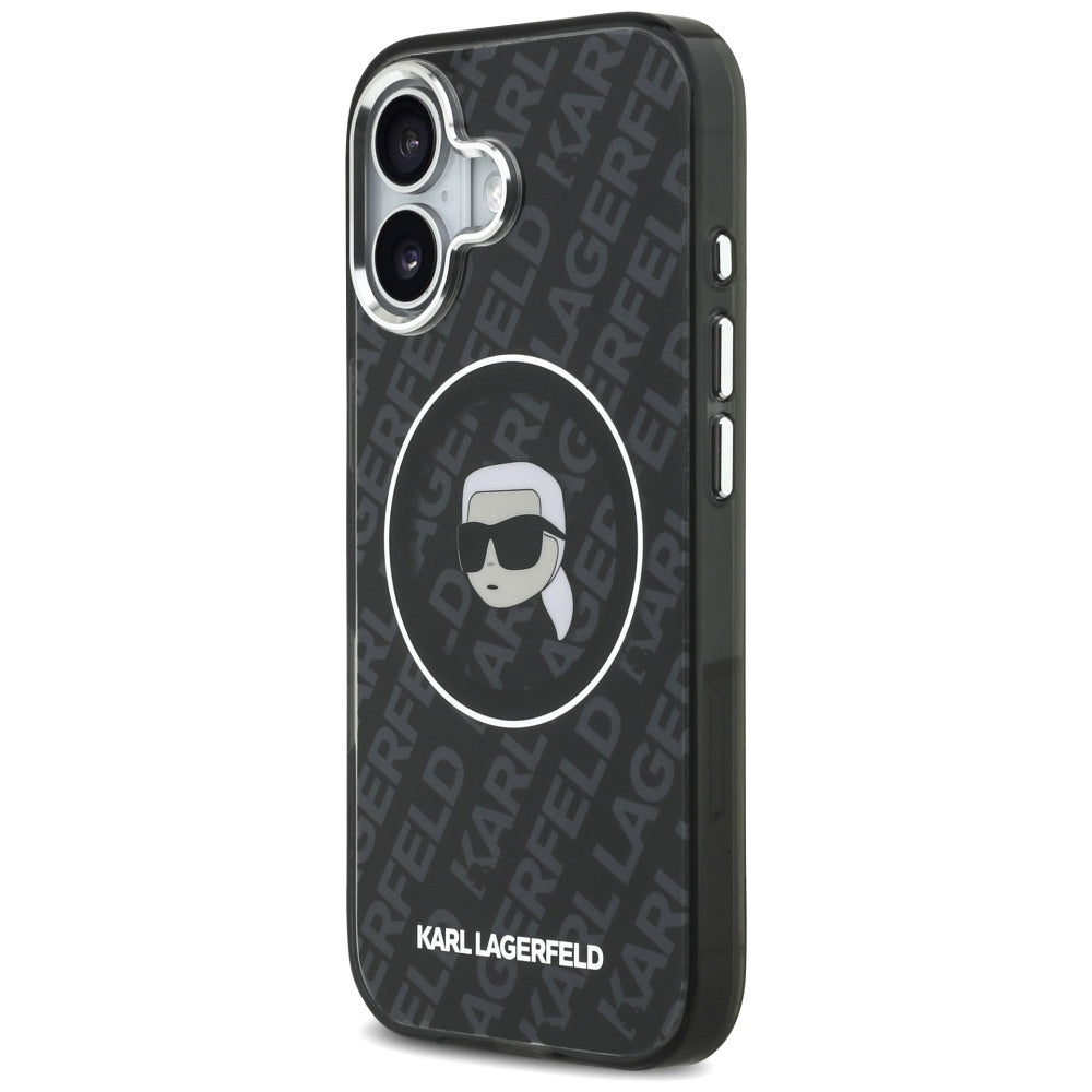 Karl Lagerfeld iPhone 17 - IML Karl Head Logo MagSafe - Σκληρή Θήκη με Πλαίσιο Σιλικόνης - Black - KLHMP17SHMKBKHOK