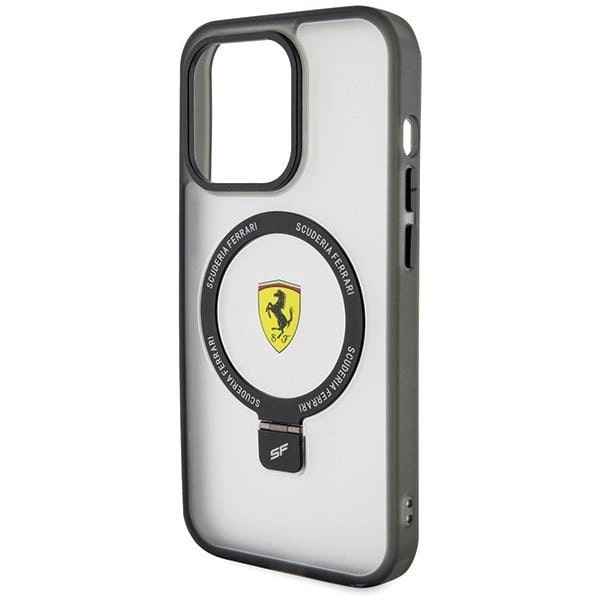 Ferrari iPhone 15 Pro Max Ring Stand 2023 Collection MagSafe Σκληρή Θήκη με Πλαίσιο Σιλικόνης και Stand / MagSafe - Ημιδιάφανη / Black - FER000607-0