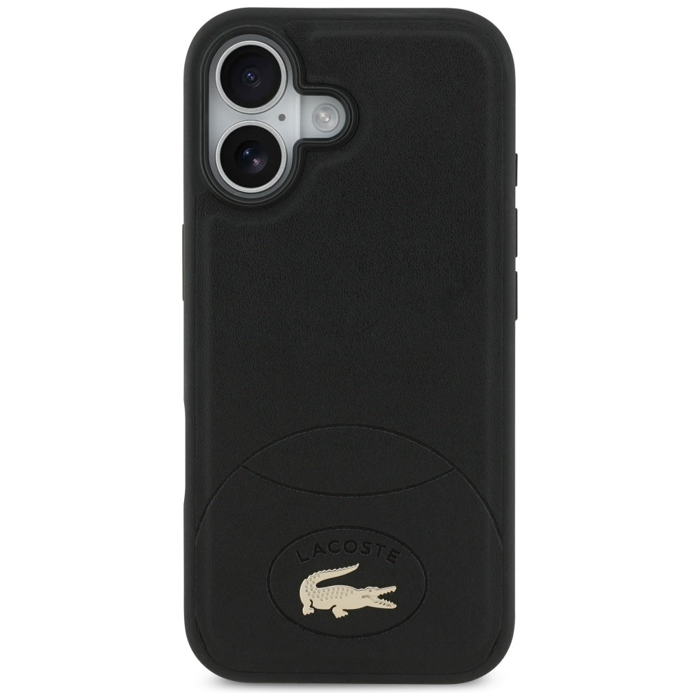 Lacoste iPhone 17 - Bliss MagSafe - Σκληρή Θήκη με Πλαίσιο Σιλικόνης και Επένδυση Οικολογικού Δέρματος - Black