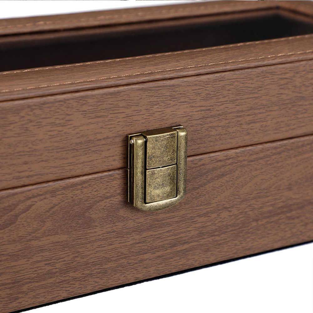 Songmics Θήκη Αποθήκευσης για 6 Ρολόγια - ‎Brown - JWB006K01