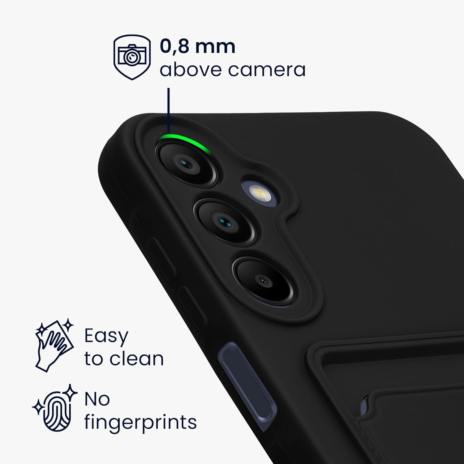 KW Samsung Galaxy A15 4G / A15 5G Θήκη Σιλικόνης TPU με Υποδοχή για Κάρτα - Black