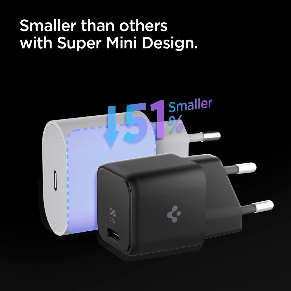 Spigen PE2103 ArcStation Network PD27W Οικιακός Φορτιστής Γρήγορης Φόρτισης με Θύρα Type-C - Black