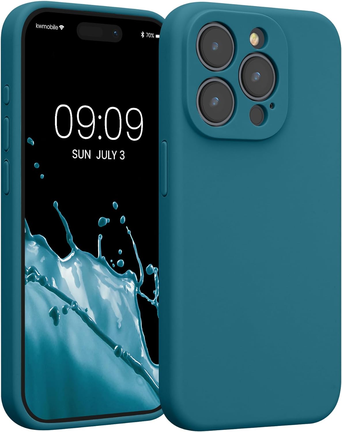 KW iPhone 15 Pro Θήκη Σιλικόνης Rubberized TPU - Matte Petrol