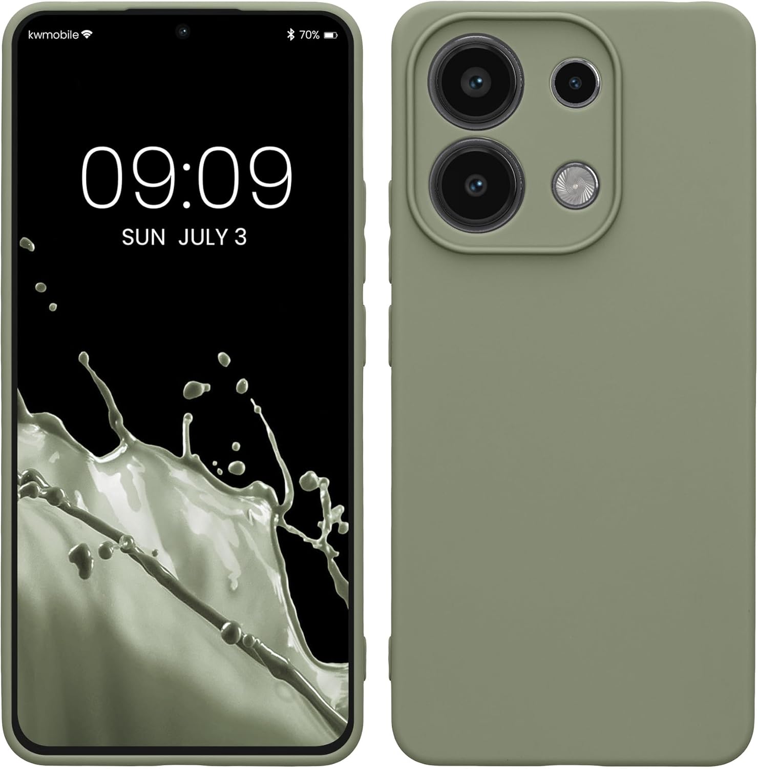 KW Xiaomi Redmi Note 13 4G Θήκη Σιλικόνης TPU - Grey Green