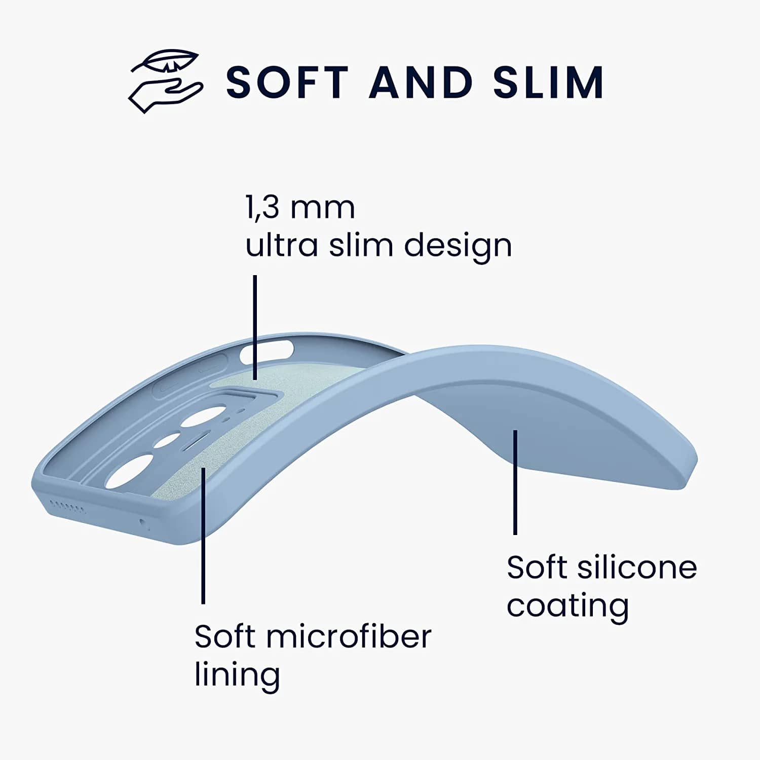 KW Xiaomi 11T / 11T Pro Θήκη Σιλικόνης Rubberized TPU - Light Blue Matte - 56573.58