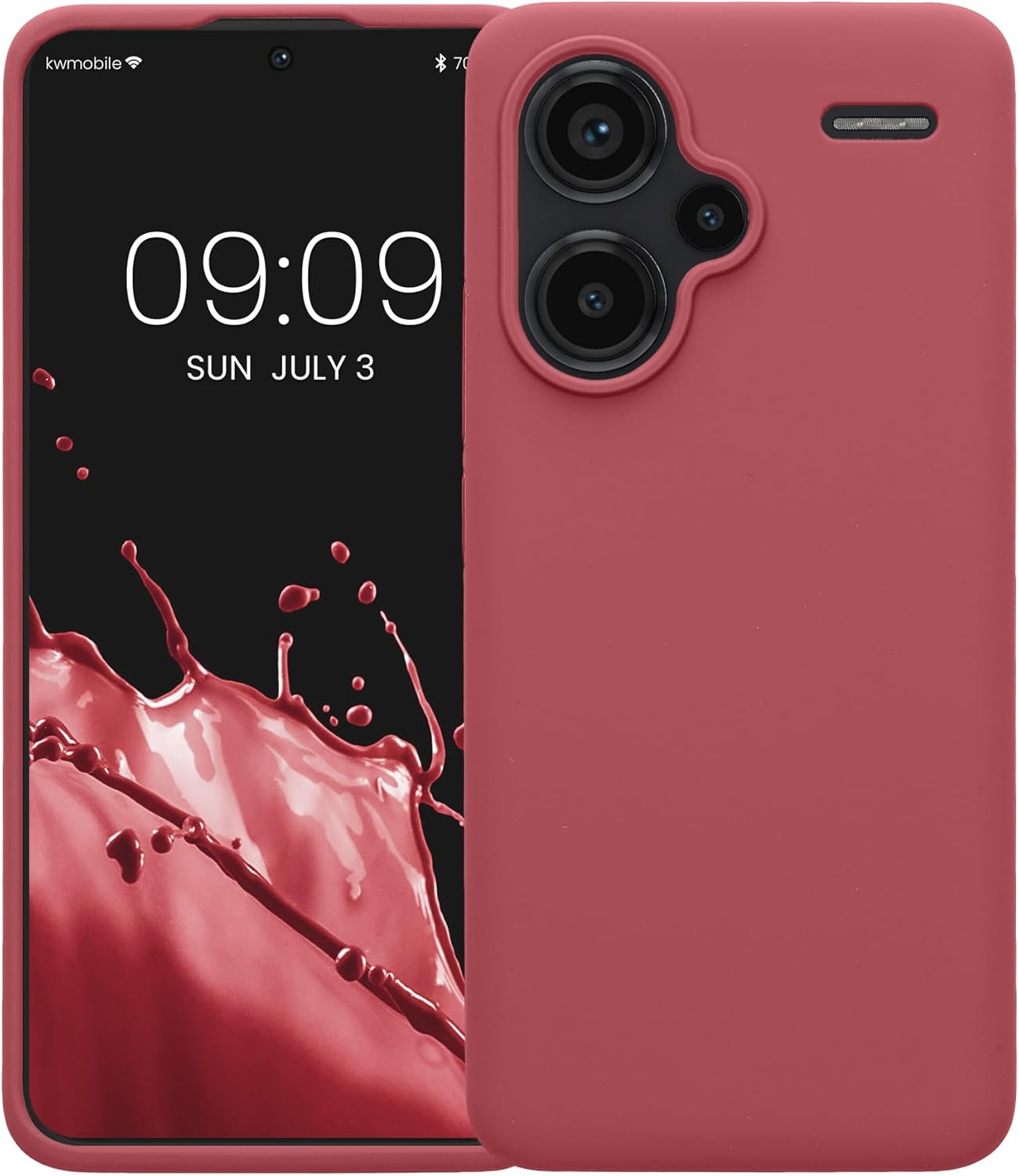 KW Xiaomi Redmi Note 13 Pro+ 5G Θήκη Σιλικόνης Rubberized TPU - Dark Rose