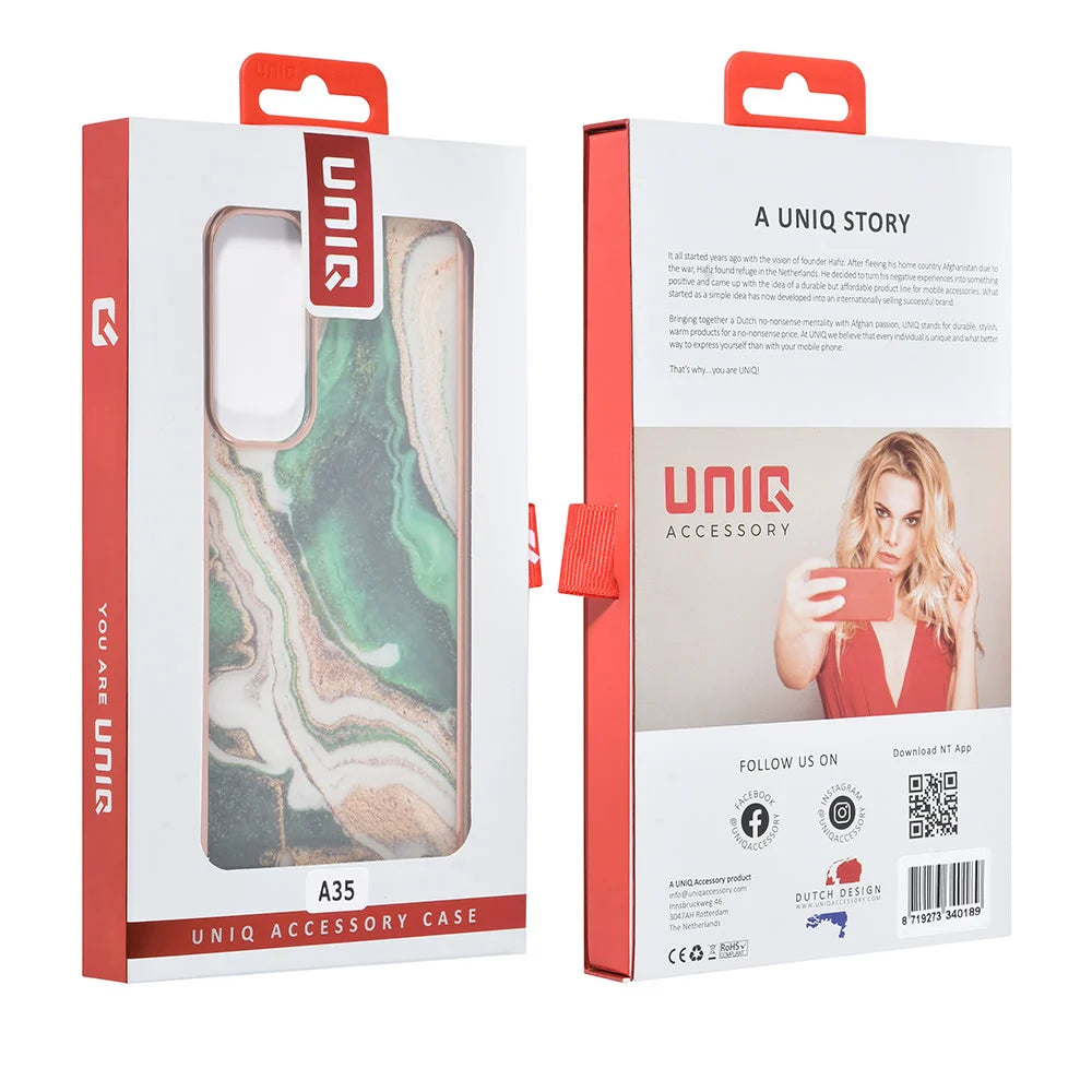 Tuniq Samsung Galaxy A35 5G - Σκληρή Θήκη με Πλαίσιο Σιλικόνης - Σχέδιο Μάρμαρο - Πράσινη
