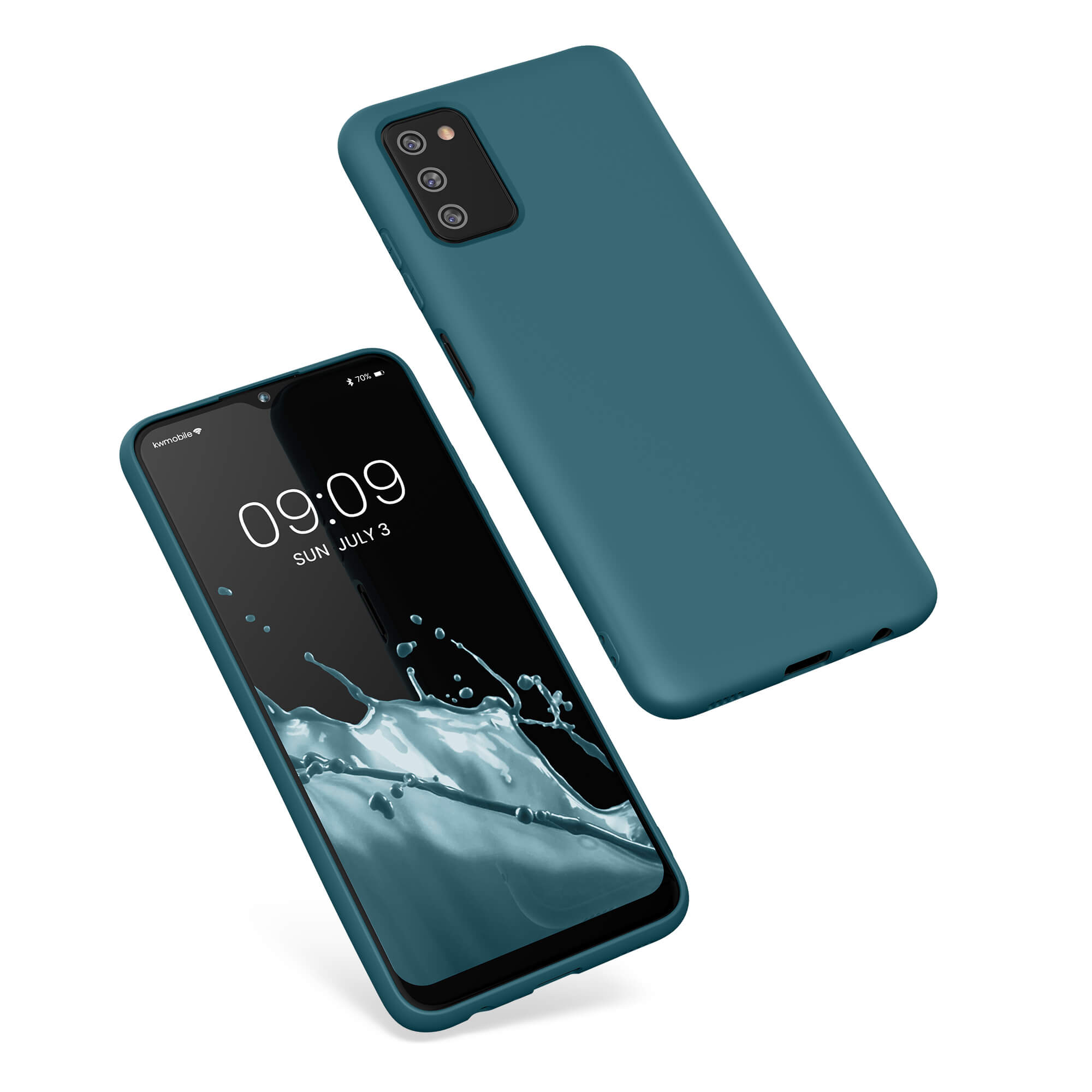 KW Samsung Galaxy A03s Θήκη Σιλικόνης Rubber TPU - Teal Matte - 57566.57
