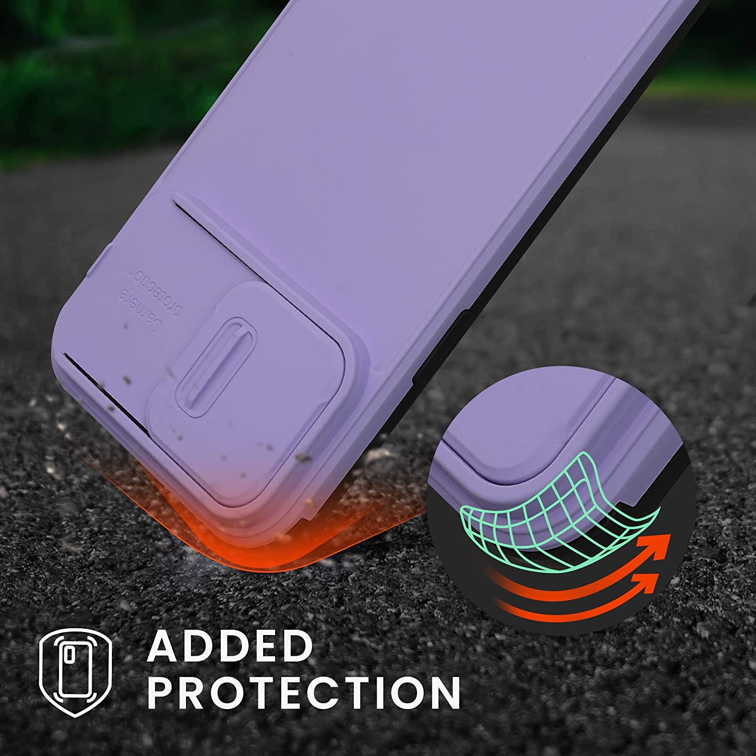 KW iPhone 14 Pro Max Hybrid Σκληρή Θήκη με Πλαίσιο Σιλικόνης TPU και Κάλυμμα για την Κάμερα - Purple - 60355.221