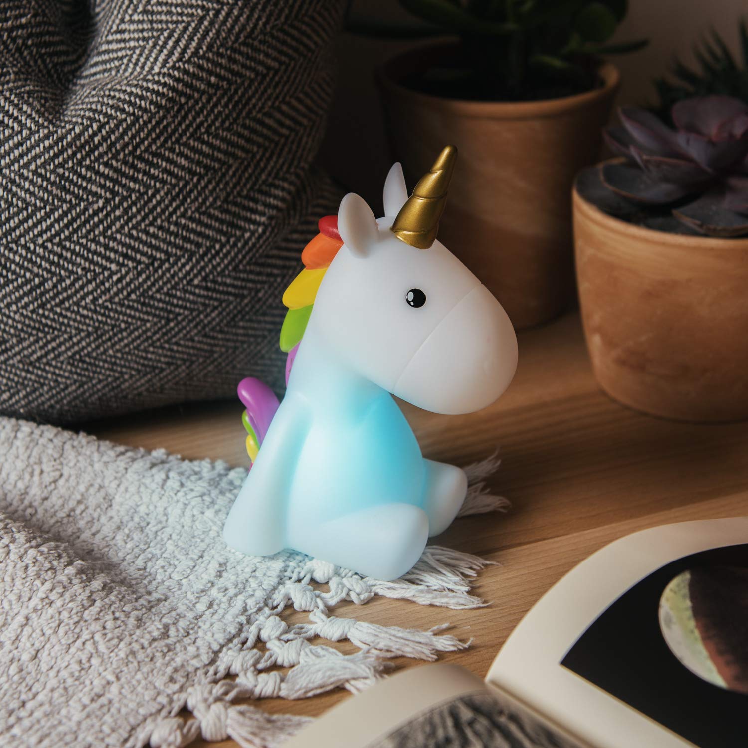 Navaris LED Unicorn Night Light RGB - Επαναφορτιζόμενο Παιδικό Νυχτερινό Φως με Αλλαγή Χρωμάτων - White - 46219.02
