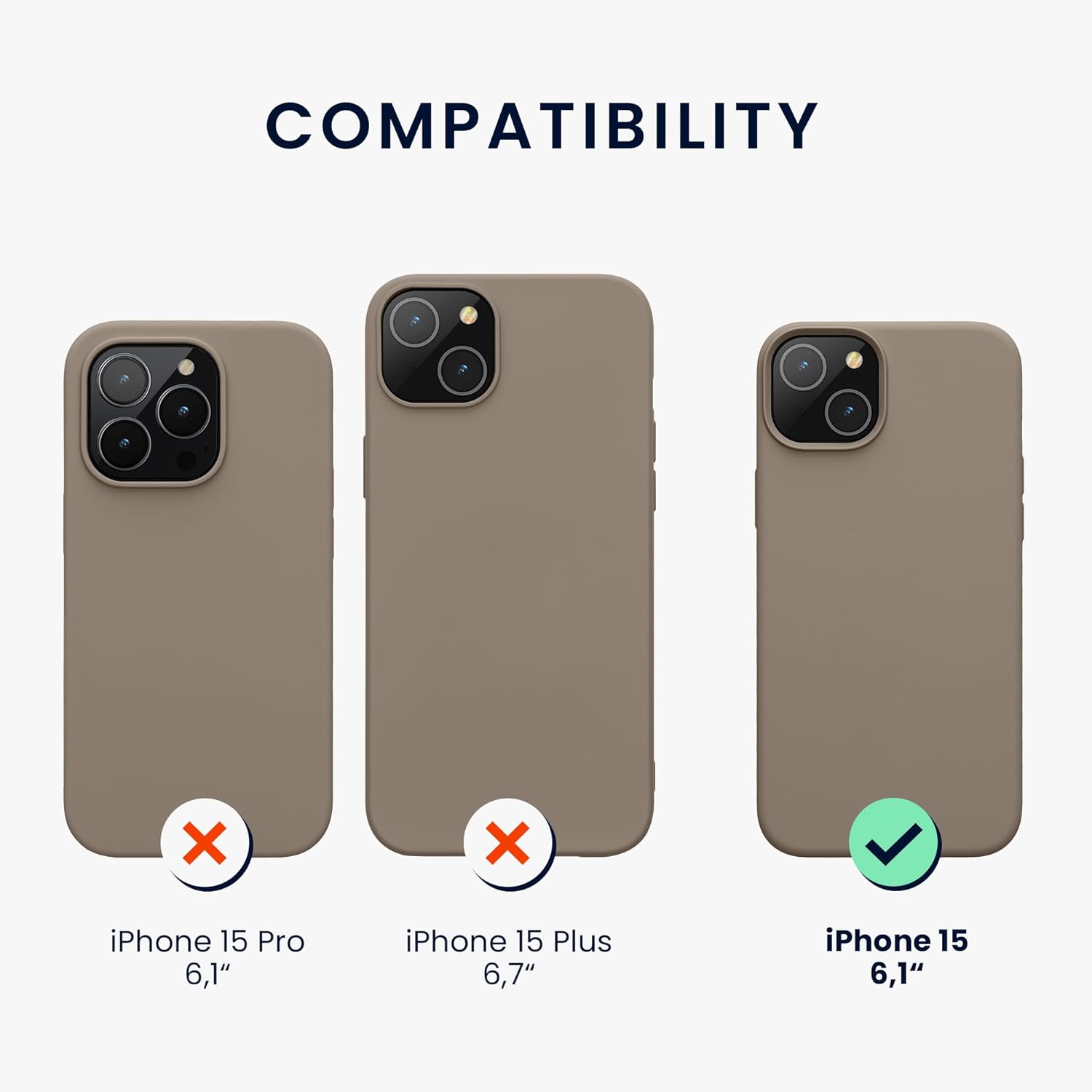 KW iPhone 15 Θήκη Σιλικόνης Rubberized TPU - Taupe - 61953.43