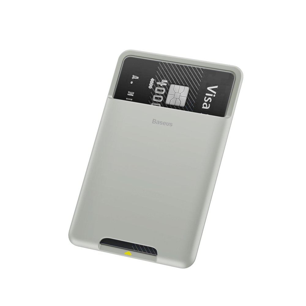 Baseus Back Stick Silicone Card Bag - Θήκη Σιλικόνης για Κάρτες - French Grey - ACKD-B0G