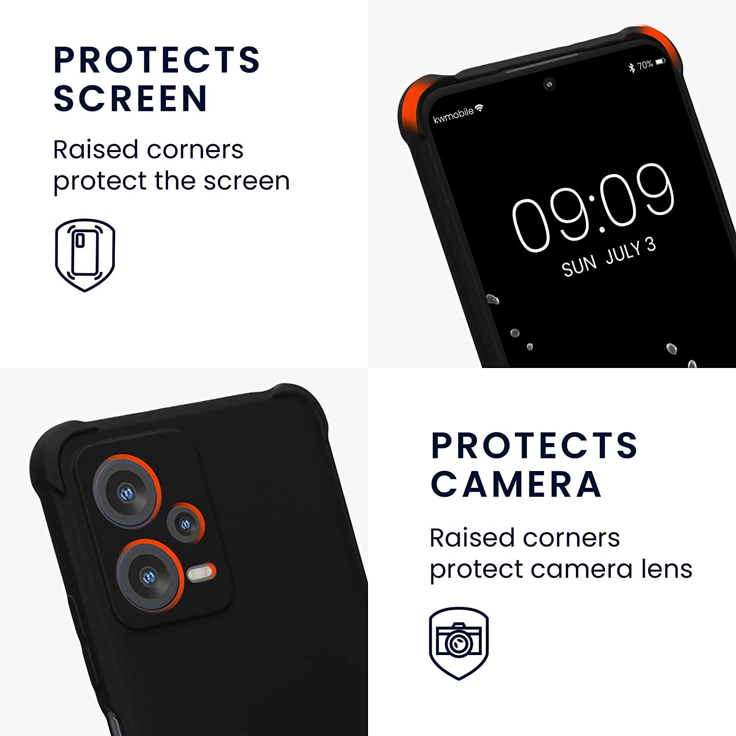 KW Xiaomi Redmi Note 12 5G / Xiaomi Poco X5 5G Θήκη Σιλικόνης TPU με Λουράκι - Black - 60893.01