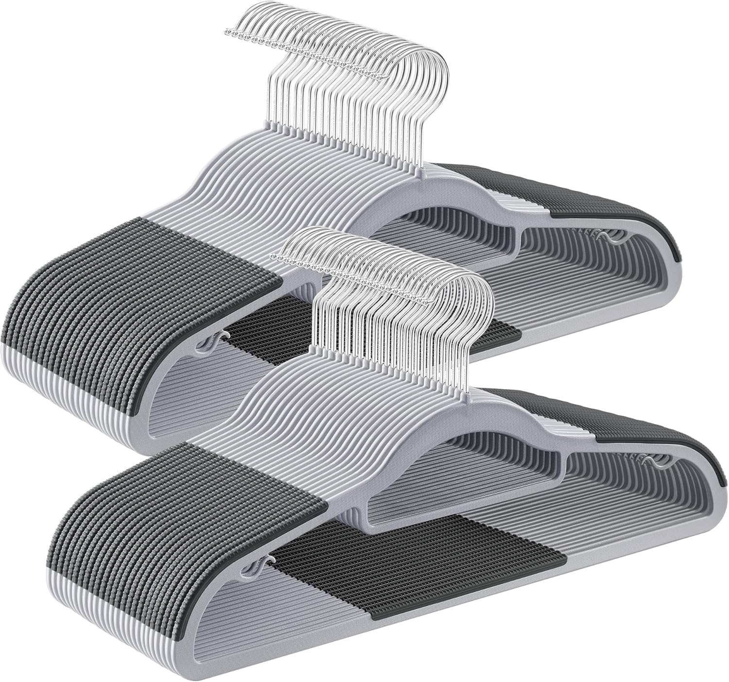 Songmics Σετ με 50 Πλαστικές Αντιολισθητικές Κρεμάστρες Ρούχων - Light Grey / Dark Grey - CRP20G50