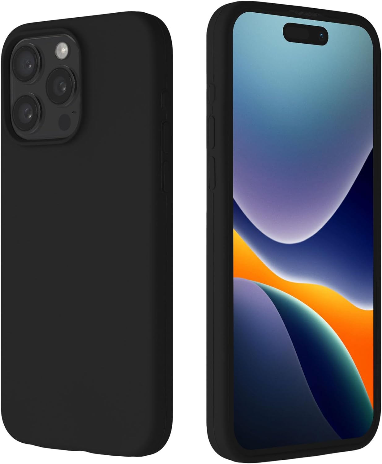 Kalibri iPhone 15 Pro Max Θήκη Σιλικόνης Rubberized TPU - Black
