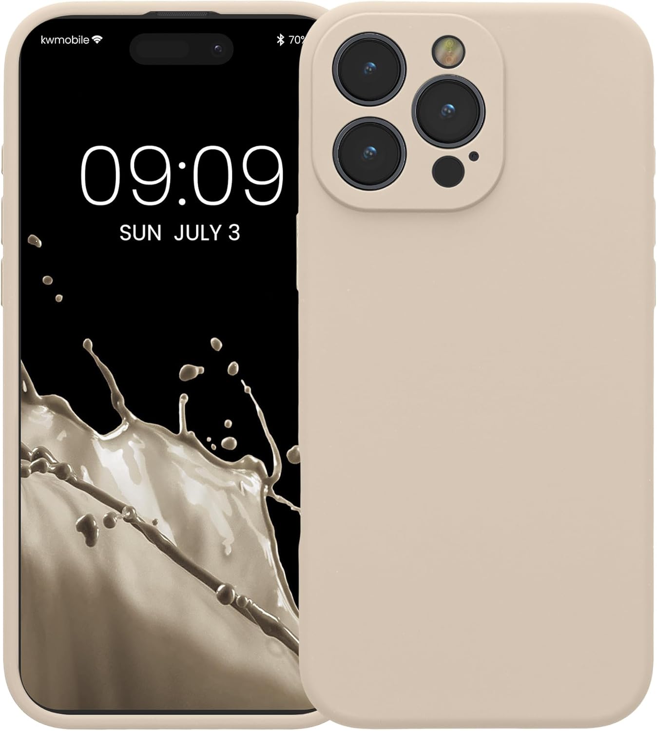 KW iPhone 16 Pro Max Θήκη Σιλικόνης Rubberized TPU - Cream
