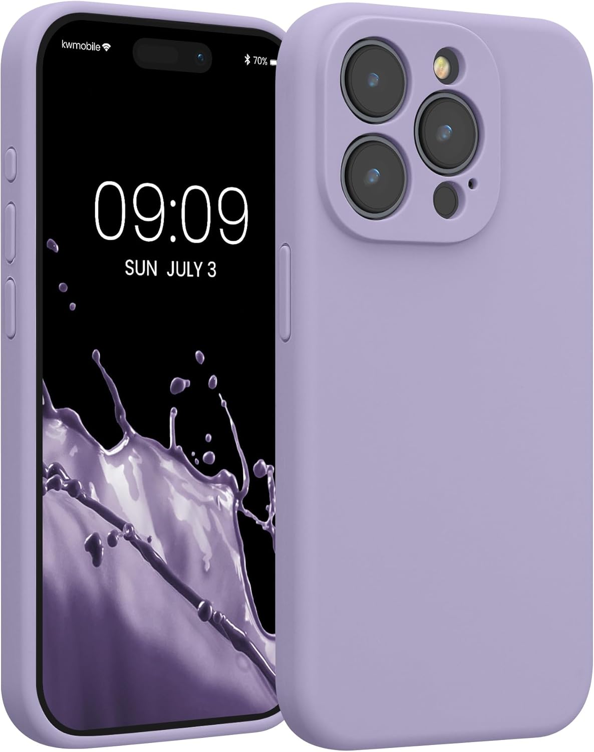 KW iPhone 15 Pro Θήκη Σιλικόνης Rubberized TPU - Lavender
