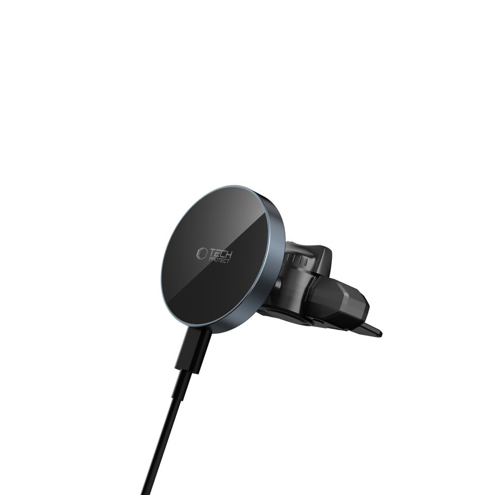 Tech-Protect MM15W-V5 Μαγνητική Βάση για τον Αεραγωγό / CD player του Αυτοκινήτου με Ασύρματη Φόρτιση MagSafe 15W - Black