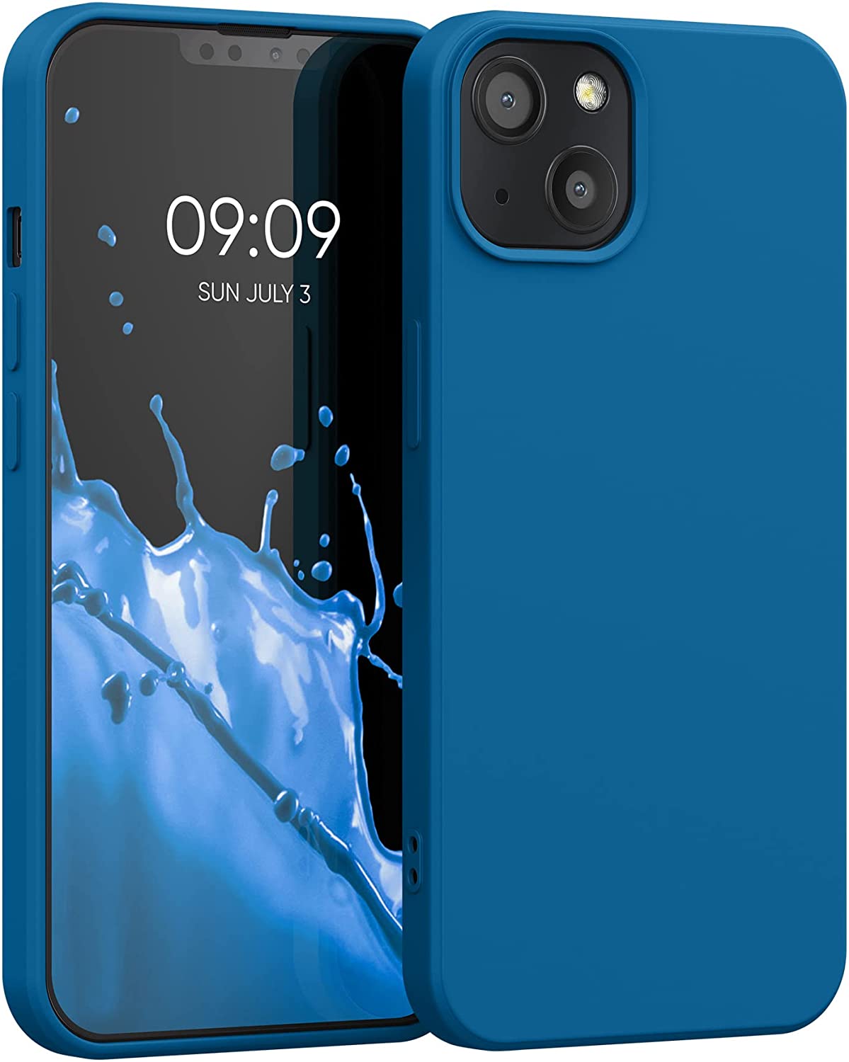 KW iPhone 13 Θήκη Σιλικόνης Rubberized TPU - Blue Reef - 55948.228