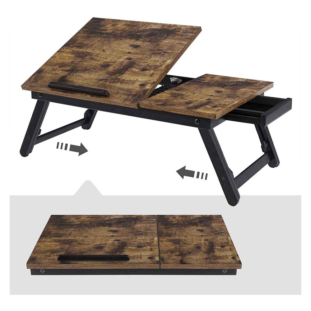 Songmics Βάση Στήριξης Laptop με Αναδιπλούμενα Πόδια - Rustic Brown - LLD105B01