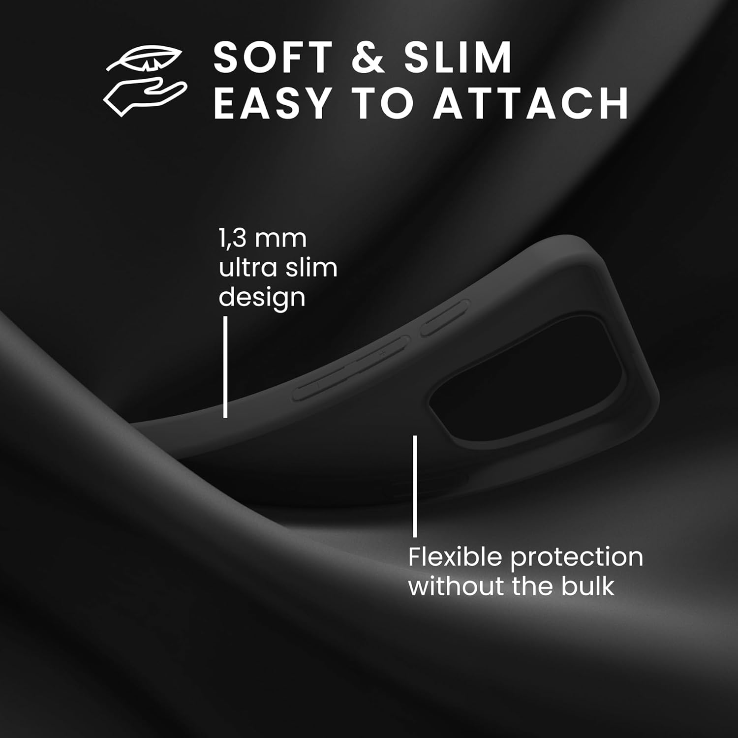 KW iPhone 16 Pro Λεπτή Θήκη Σιλικόνης TPU - Matte Black