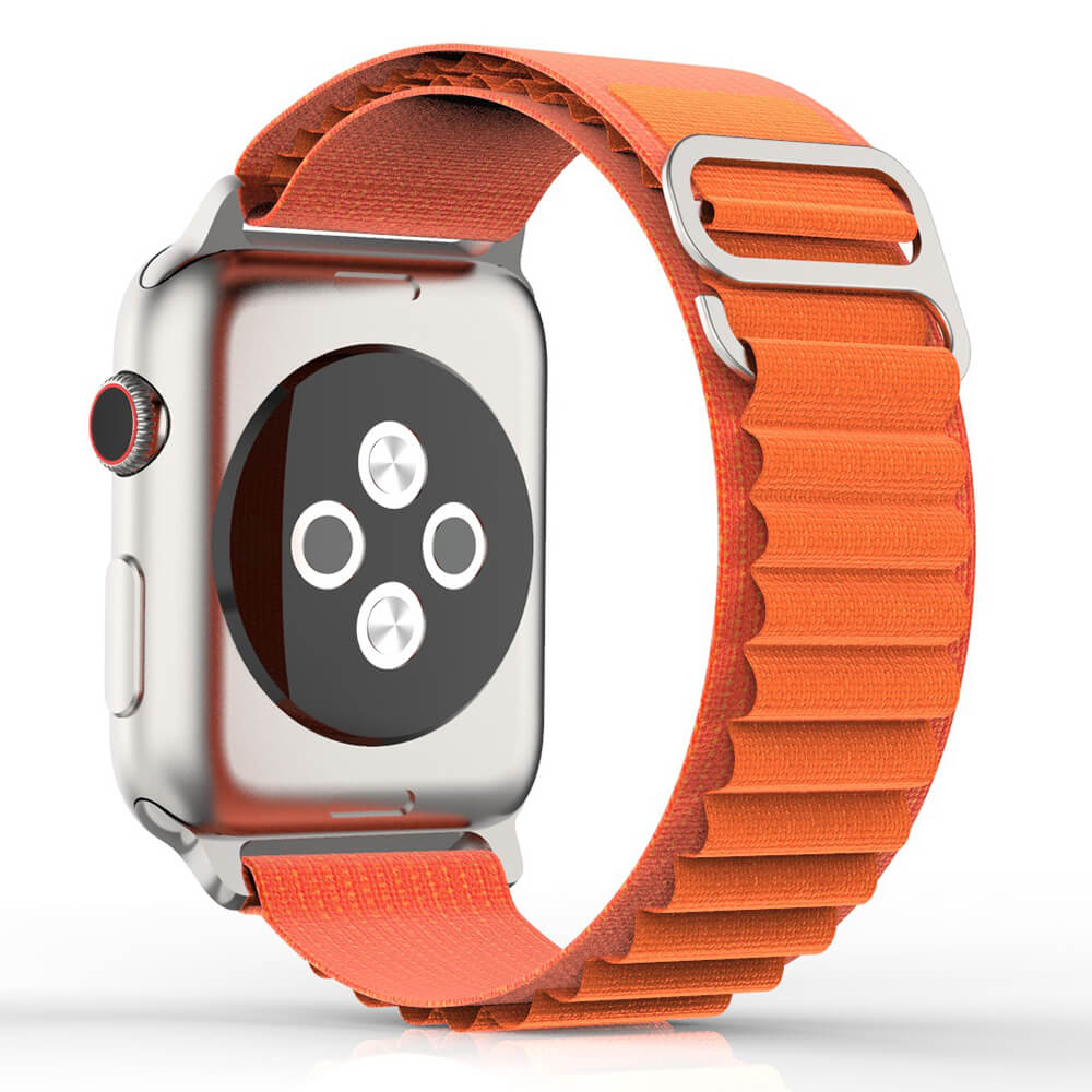 Techsuit Λουράκι Apple Watch 2/3/4/5/6/7/8/9/10/11 - SE (1/2/3) - 38/40/41/42mm Watchband W037 Nylon - Orange