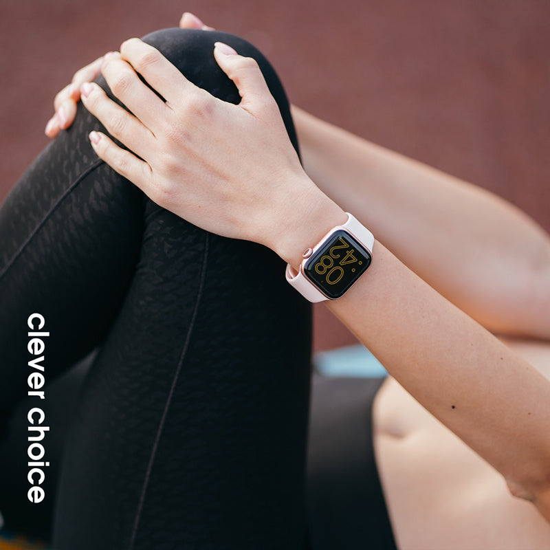 Crong Λουράκι Apple Watch 4/5/6/7/8/9/10/11 - SE (1/2/3) - ULTRA (1/2/3) - 44/45/46/49mm Σιλικόνης - Liquid Strap - Sand Pink