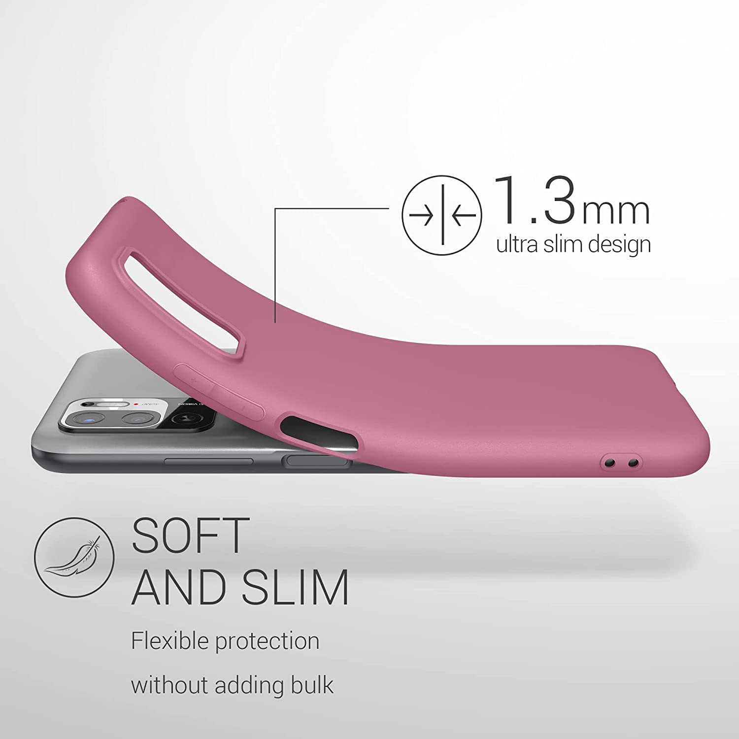 KW Xiaomi Redmi Note 10 5G Θήκη Σιλικόνης TPU - Dark Rose - 54947.167