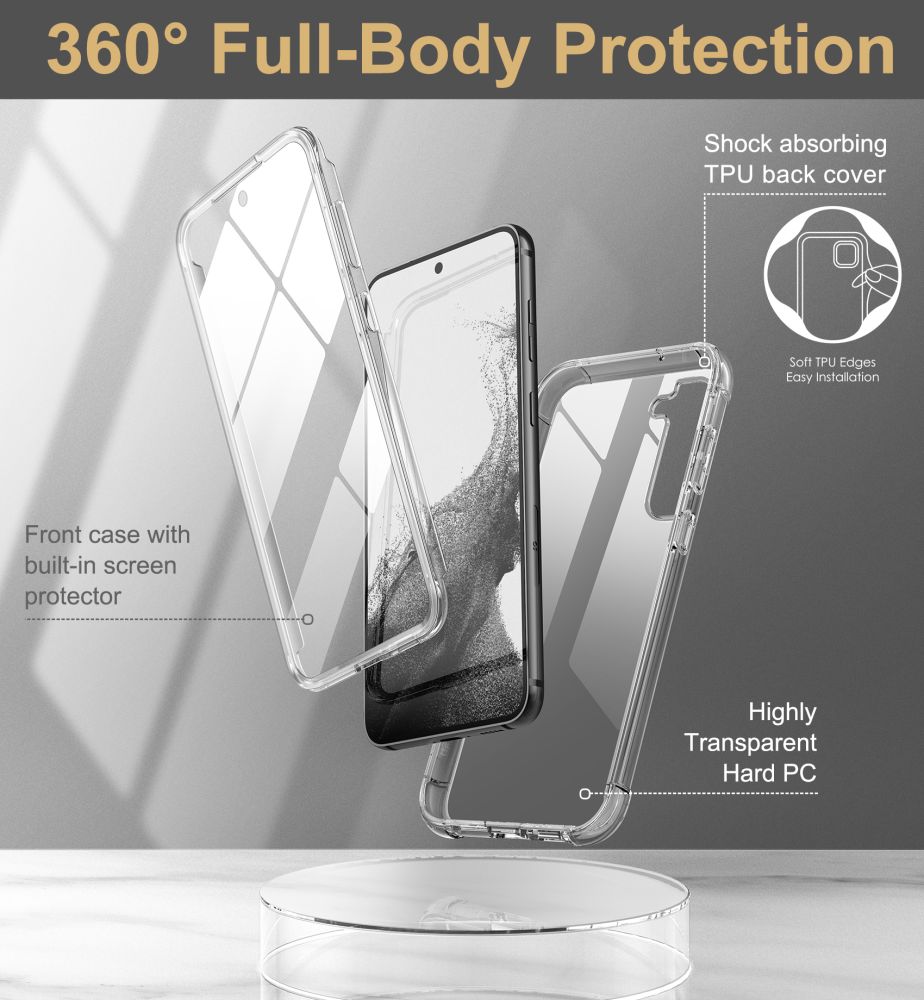 Tech-Protect Samsung Galaxy S23+ Kevlar Θήκη 360 Full Body με Προστασία Οθόνης - Διάφανη