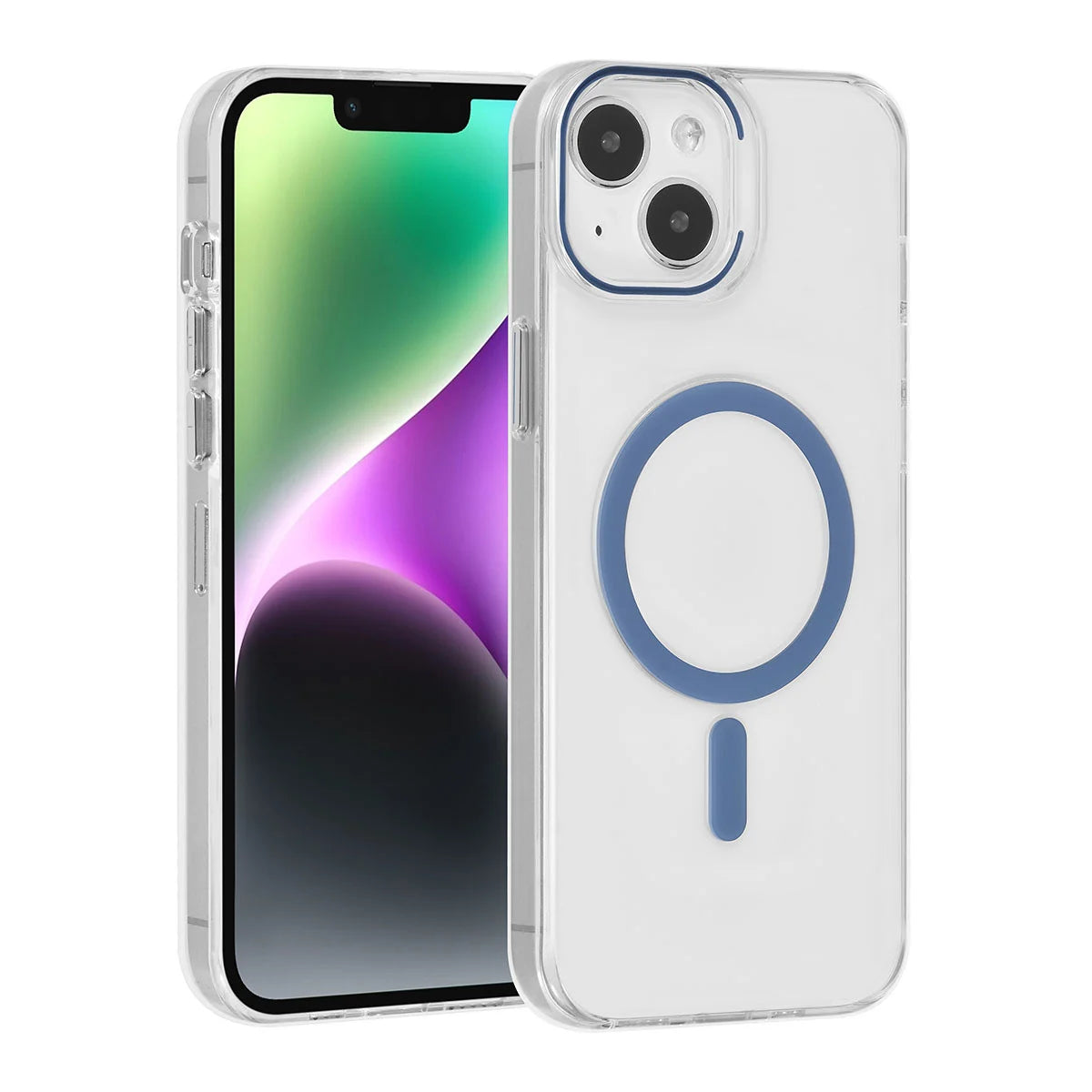 Tuniq iPhone 15 Plus / 14 Plus - MagSafe Σκληρή Θήκη με Πλαίσιο Σιλικόνης - Διάφανη / Μπλε