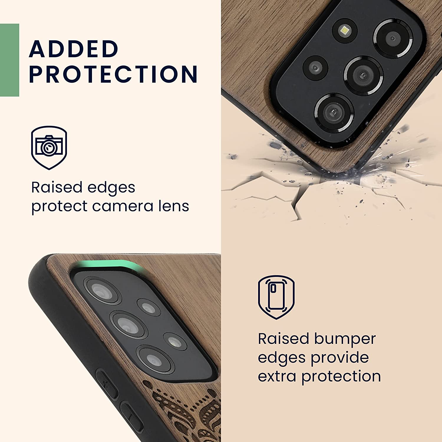 KW Samsung Galaxy A53 5G Θήκη από Φυσικό Ξύλο - Design Rising Sun - Dark Brown - 58317.01