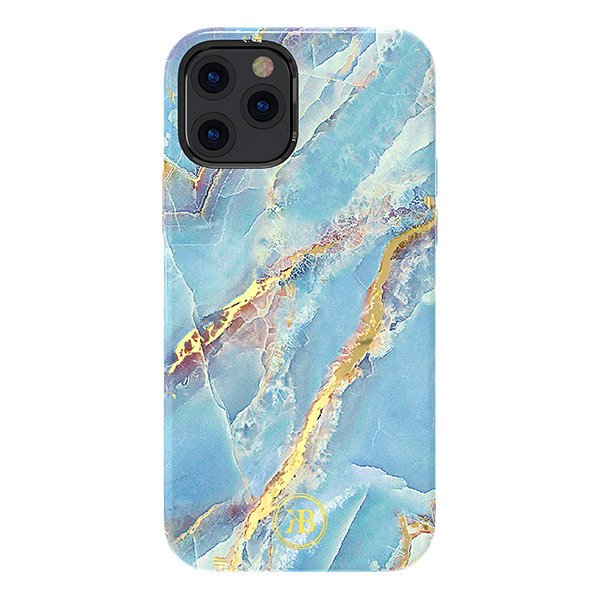 Kingxbar iPhone 12 Pro Max Σκληρή Θήκη - Marble - Blue