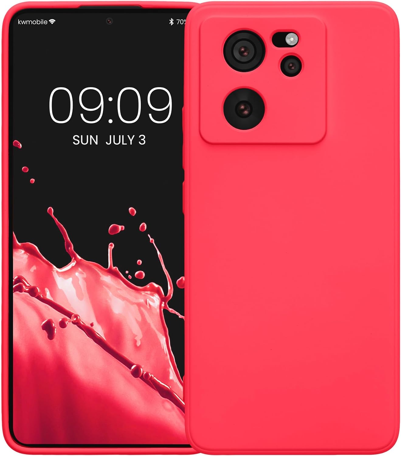 KW Xiaomi 13T / 13T Pro Λεπτή Θήκη Σιλικόνης Rubberized TPU - Neon Pink