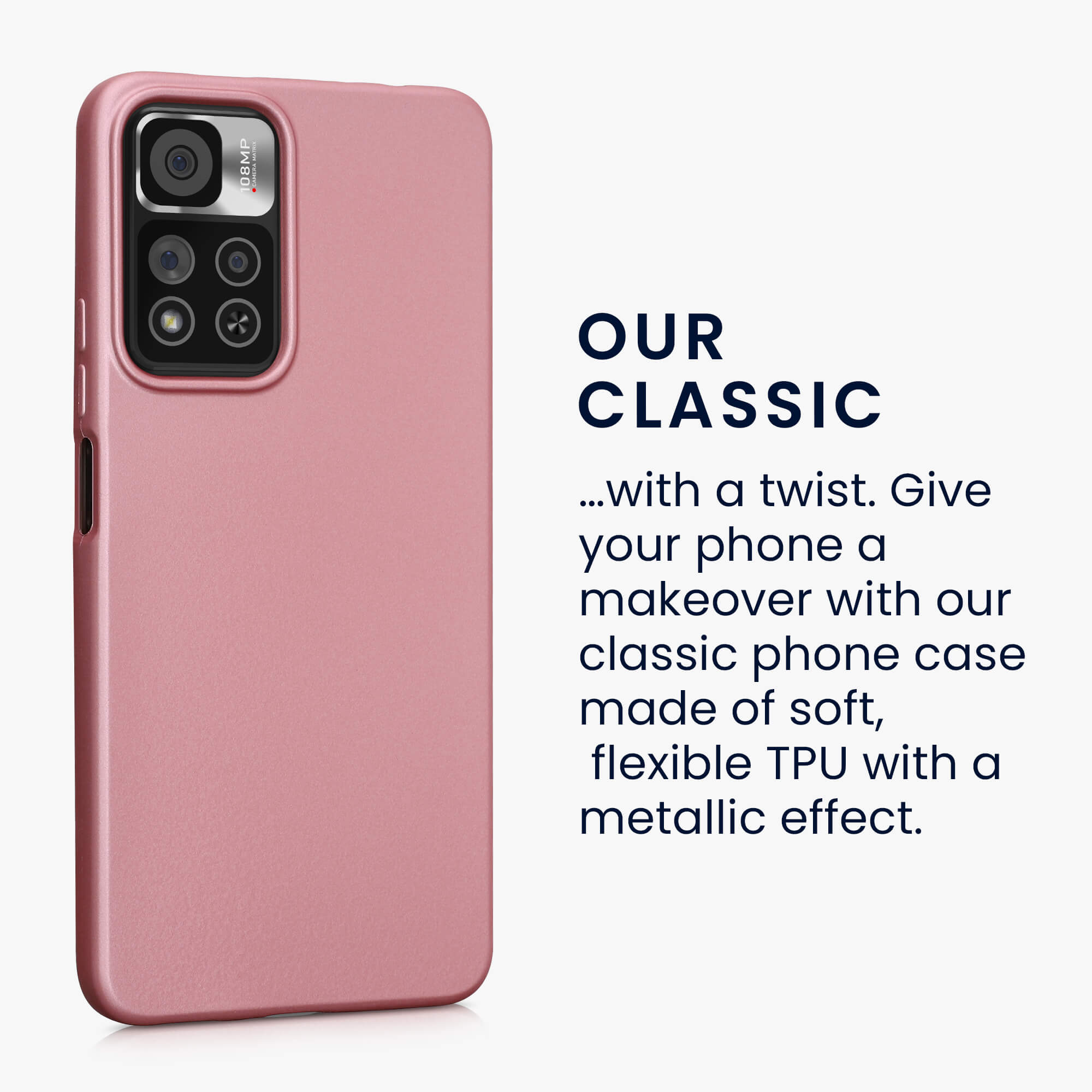 KW Xiaomi Redmi Note 11 Pro+ 5G Θήκη Σιλικόνης TPU - Metallic Rose Gold - 59142.31