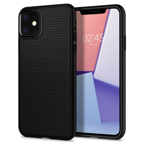 Spigen iPhone 11 Liquid Air Θήκη Σιλικόνης - Matte Black - likebrands.gr