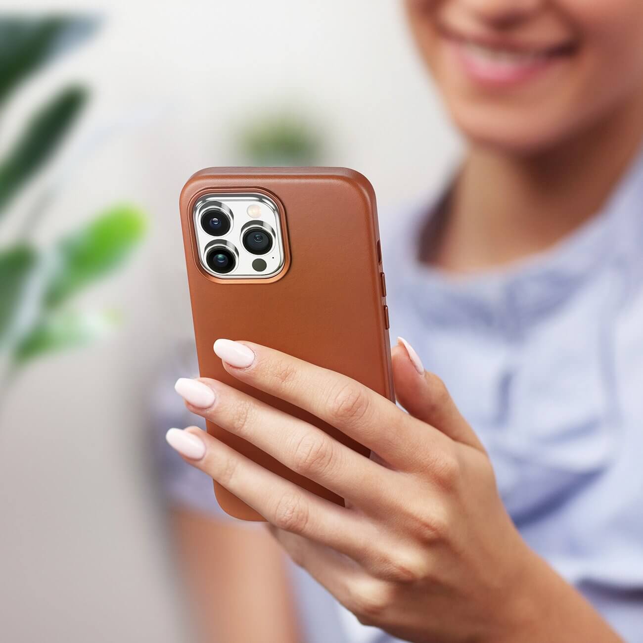 Dux Ducis iPhone 14 Pro Naples Leather Case Θήκη με Επένδυση Γνήσιου Δέρματος και MagSafe - Brown