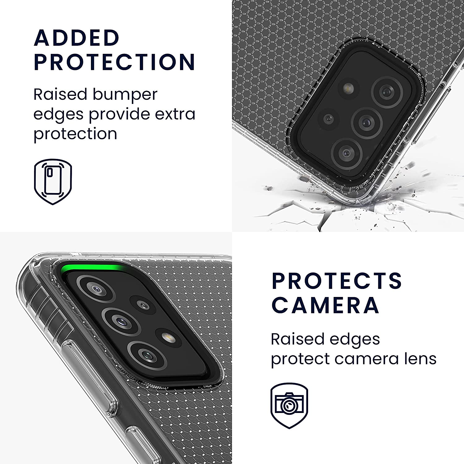 KW Samsung Galaxy A72 / A72 5G Θήκη Σιλικόνης TPU Design Honeycomb - Διάφανη - 55419.03