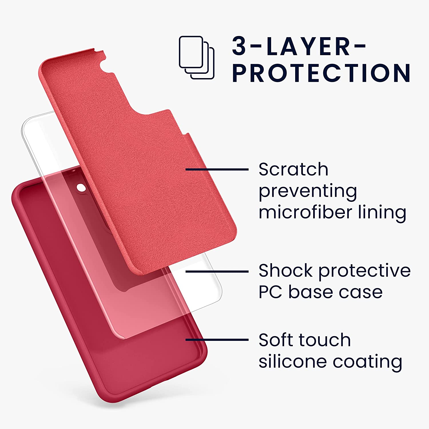 KW Samsung Galaxy S22 Plus Θήκη Σιλικόνης Rubberized TPU - Sweet Cherry - 56761.229