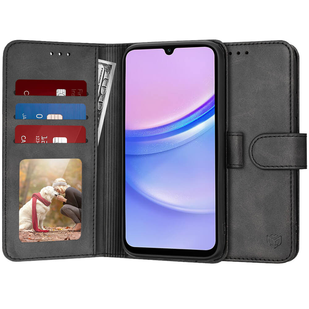 Techsuit Samsung Galaxy A15 4G / A15 5G - Diary Book - Θήκη Πορτοφόλι από Δερματίνη με Stand - Black