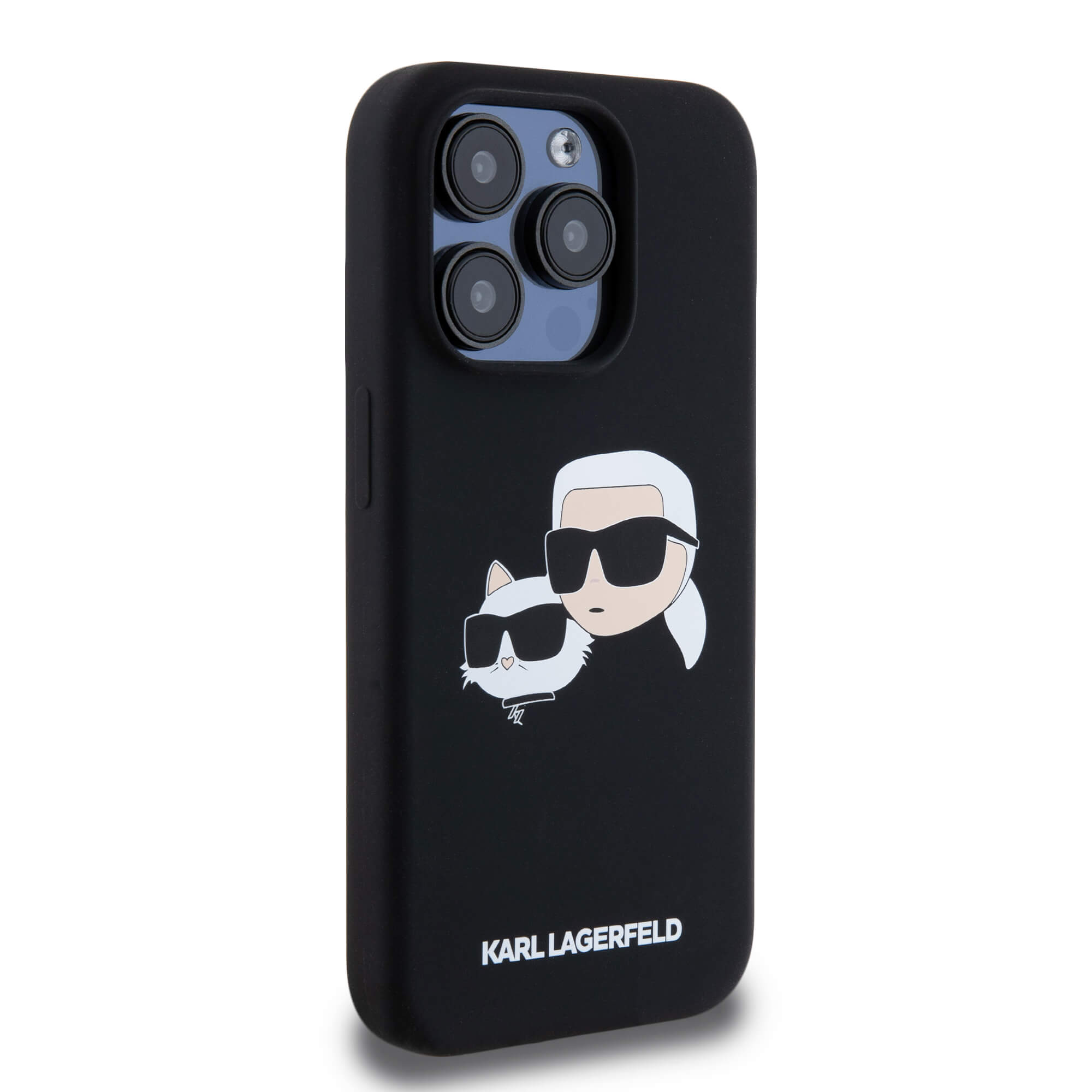 Karl Lagerfeld iPhone 15 Pro - Silicone Karl and Choupette - Θήκη Σιλικόνης με MagSafe - Black - KLHMP15LSKCHPPLK